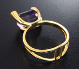 Золотое кольцо с чистейшим аметрином авторской огранки 5,99 карата, аметистом и желтым сапфиром Золото