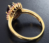 Серебряное кольцо с родолитом и пурпурными сапифрами Серебро 925