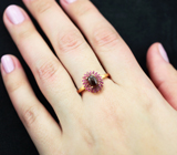 Серебряное кольцо с родолитом и пурпурными сапифрами Серебро 925
