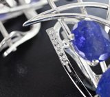 Серьги с танзанитами 12,54 карата, синими и бесцветными сапфирами