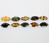 Подвесы для серег с разноцветными турмалинами 4,97 карата