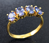 Золотое кольцо с танзанитами 1,34 карата Золото