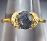 Золотое кольцо с уральским александритом 1,33 карата и бриллиантами