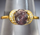 Золотое кольцо с уральским александритом 1,33 карата и бриллиантами