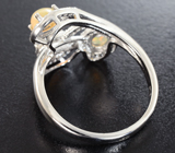 Изящное серебряное кольцо с кристаллическими эфиопскими опалами Серебро 925
