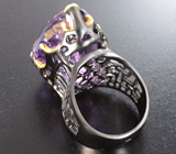 Серебряное кольцо с крупным аметистом Серебро 925