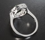 Великолепное серебряное кольцо с черным опалом, розовыми и синими сапфирами бриллиантовой огранки