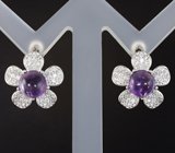 Прелестный серебряный комплект с аметистами