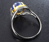 Серебряное кольцо с синим сапфиром Серебро 925