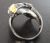 Серебряное кольцо «Акула» с синими сапфирами Серебро 925