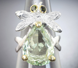 Серебряное кольцо с зелеными аметистами и турмалинами