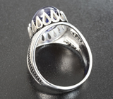 Стильное серебряное кольцо с насыщенно-синим сапфиром Серебро 925