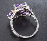 Серебряное кольцо с уругвайскими аметистами
