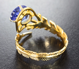 Золотое кольцо с ярким танзанитом 2,38 карата Золото
