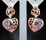 Ажурные серебряные серьги с иолитами