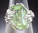 Кольцо с зеленым бериллом 9,67 карата Серебро 925