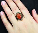 Серебряное кольцо с карнелианом Серебро 925