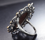 Серебряное кольцо с австралийским дублет опалом 7,5 карата и синими сапфирами Серебро 925