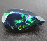 Кулон с ограненным черным опалом 6,61 карата