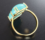 Золотое кольцо с бирюзовым амазонитом 11,21 карата Золото