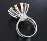 Серебряное кольцо с цитрином 13,4 карата и цаворитами Серебро 925