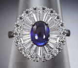 Серебряное кольцо с красивейшим сине-фиолетовым сапфиром Серебро 925