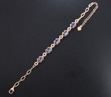 Ажурный серебряный браслет с синими сапфирами Серебро 925