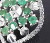 Замечательные серебряные серьги с изумрудами и перидотами