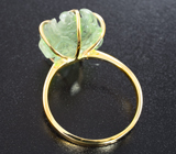 Кольцо с резным зеленым турмалином 10 карат Золото