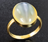 Золотое кольцо с крупным лунным камнем с эффектом кошачьего глаза 7,09 карата Золото