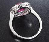 Великолепное серебряное кольцо с рубином и разноцветными сапфирами бриллиантовой огранки Серебро 925