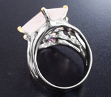 Серебряное кольцо с морганитом, аметистами и родолитами Серебро 925