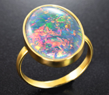 Золотое кольцо с австралийским триплет опалом 6,91 карата Золото