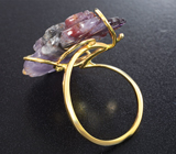 Золотое кольцо с удивительным резным кварцем «7 Melody» 19,51 карата Золото