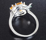 Оригинальное серебряное кольцо с цитринами