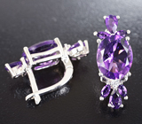 Серебряные серьги с аметистами Серебро 925