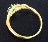Золотое кольцо с насыщенными уральскими изумрудами 0,51 карата