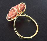 Золотое кольцо с невероятно-ярким резным солнечным камнем 10,42 карата Золото