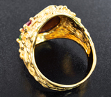 Массивный золотой перстень с роскошным австралийским дублет опалом 4,26 карата, самоцветами и бриллиантами