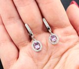 Симпатичные серебряные серьги с аметистами