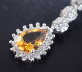 Элегантные серебряные серьги с цитринами Серебро 925