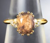 Кольцо с уральским александритом 3,12 карата и бриллиантами