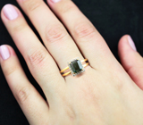 Золотое кольцо с чистейшим индиголитом турмалином 3,21 карата и бриллиантами Золото