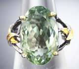 Серебряное кольцо с зеленым аметистом 25+ карат Серебро 925