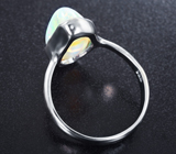 Серебряное кольцо с кристаллическим эфиопским опалом 3,99 карата Серебро 925