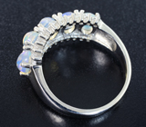 Стильное серебряное кольцо с ограненными эфиопскими опалами Серебро 925