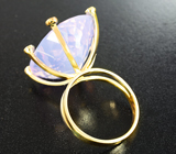 Золотое кольцо с крупным лавандовым 28,92 карата и фиолетовыми аметистами Золото