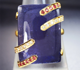 Золотое кольцо с насыщенным танзанитом 27,83 карата, красными сапфирами и бриллиантами Золото