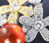 Серебряные серьги со спессартинами гранатами