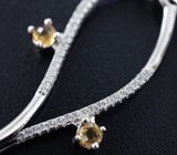 Элегантные серебряные серьги с жемчугом и цитринами